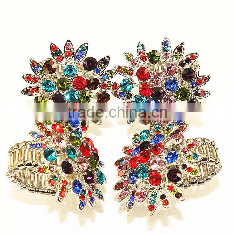 24k gold arab gold jewelri multi color stone ring