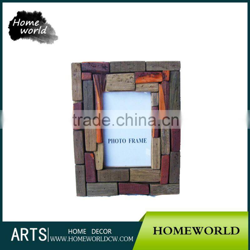 retro colorful wood twig handmade alterable girl pictures photo frame