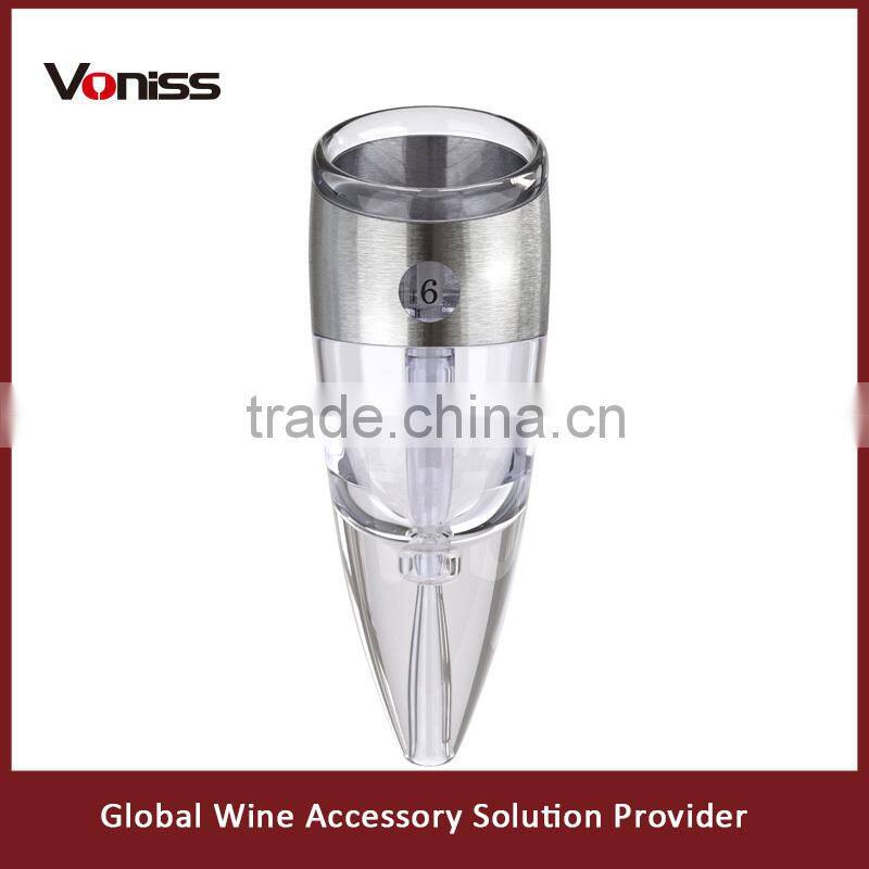 Adjustable Aerator Wine set Stainless Steel Wine Aerator set 2015 New Arrival, available for red and white wine dishwasher safe