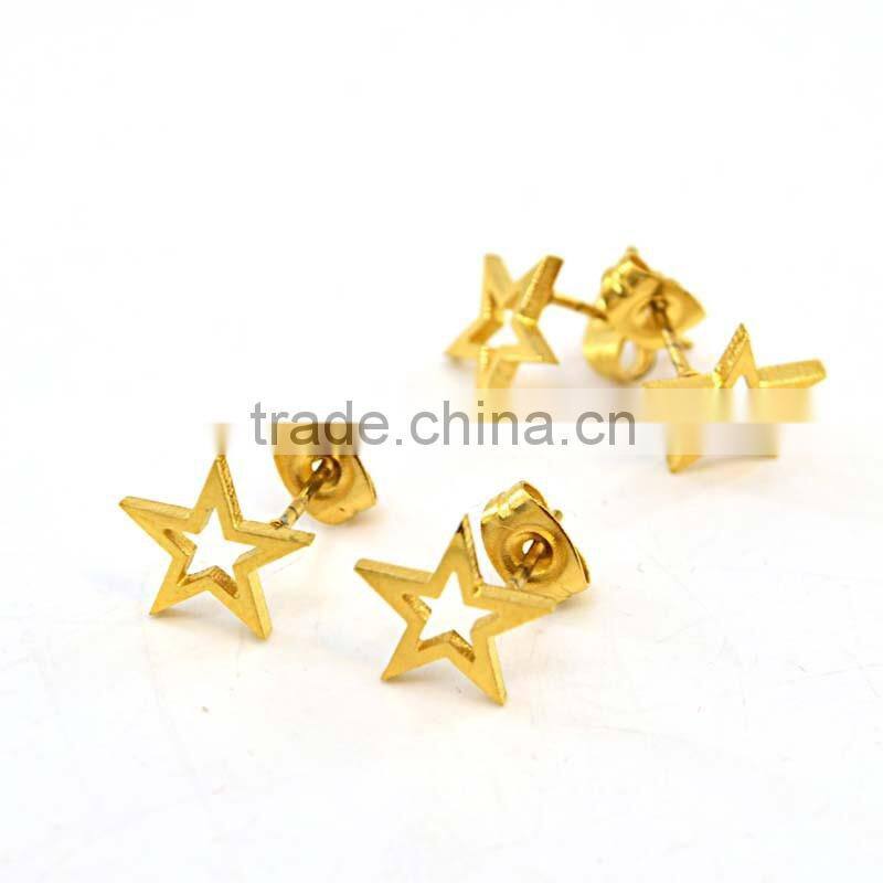 wholesale fashion jewelry gold stainless steel jewelry gold earrings