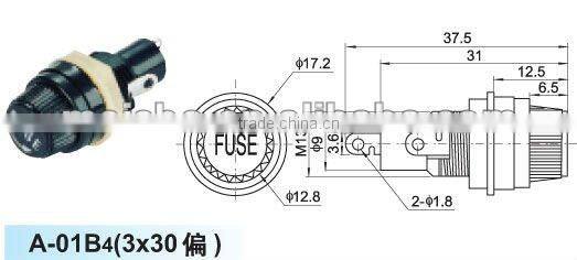 15A 250V wire lead 5x20mm fuse holder