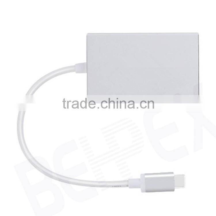 Universal Travel Aluminum USB 3.1 Type-c Male Adapter with 4 port Hub