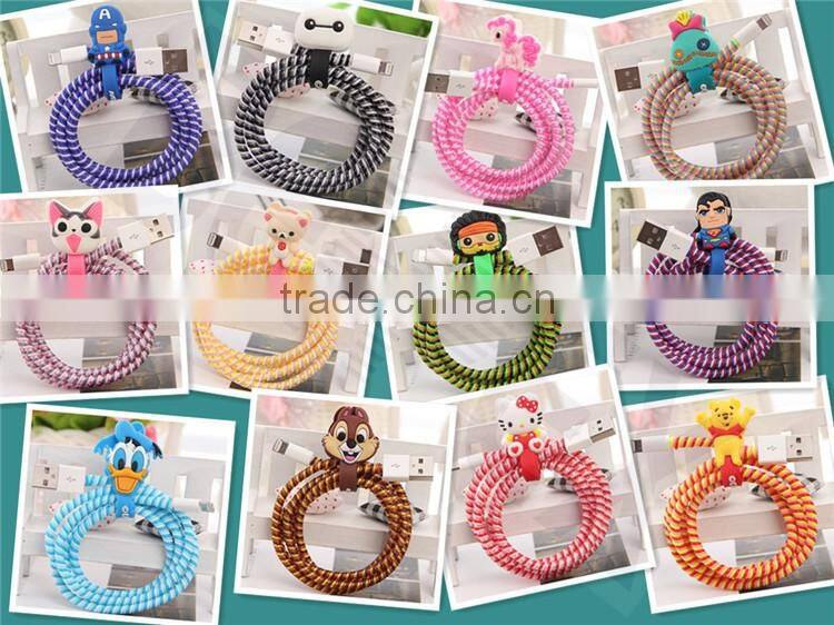 DIY Carton Spiral Protector USB Multi Charger Data USB Cable for IOS