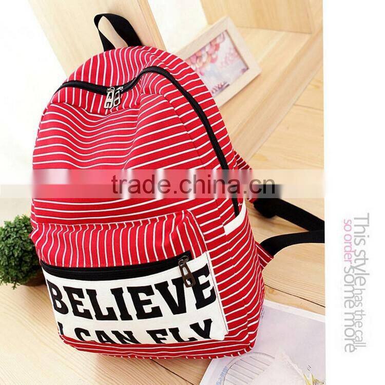 Design Your Own Ladies School Striped Fashion Backpack Bag