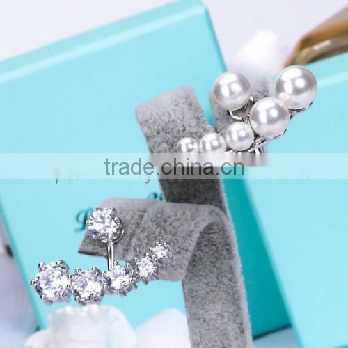 hot selling 925 sterling silver diamond stud earrings for wedding