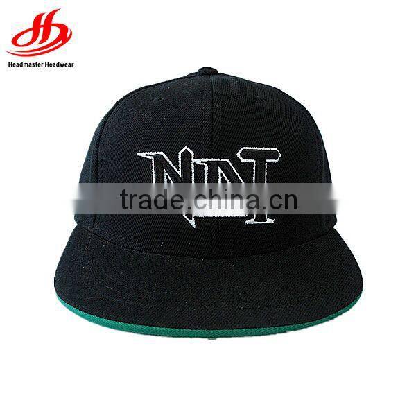 Custom embroidery flat bill wool flex fitted caps