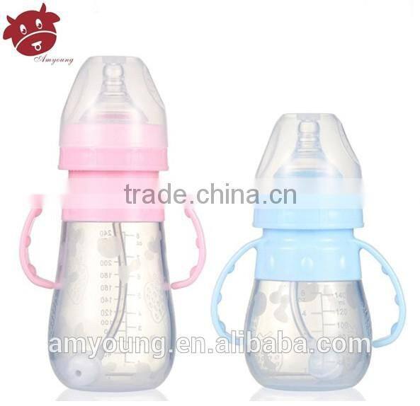 260ml travel bottle silicon baby bottle meias infantil fresh food baby bottle,milk bottle en verre,silicone baby bottle