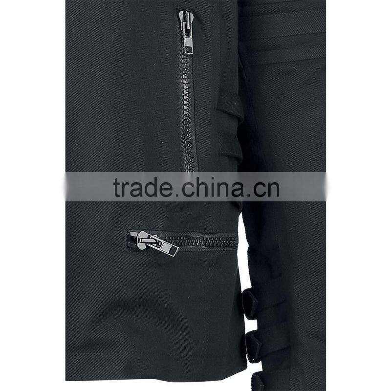 GOTHIC STYLE MENS RIDER JACKET COTTON BLACK COLOR