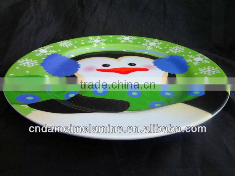 Christmas holiday dinnerware 11 inch melamine round plates