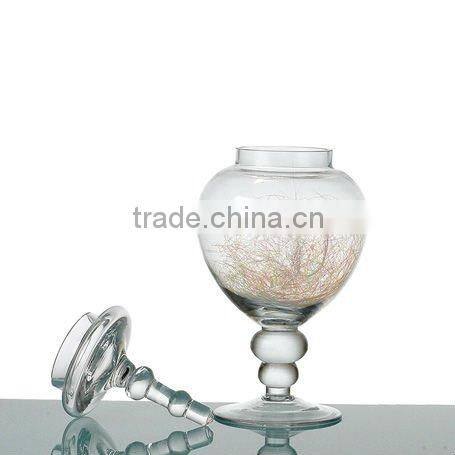 Clear Footed Glass Jar with Lid