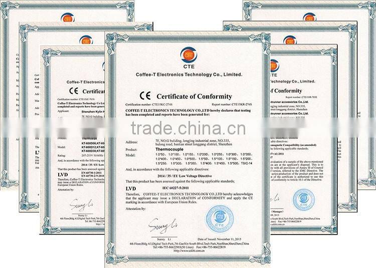 Thermocouple for hot runner nozzle with K and J type Omega probe