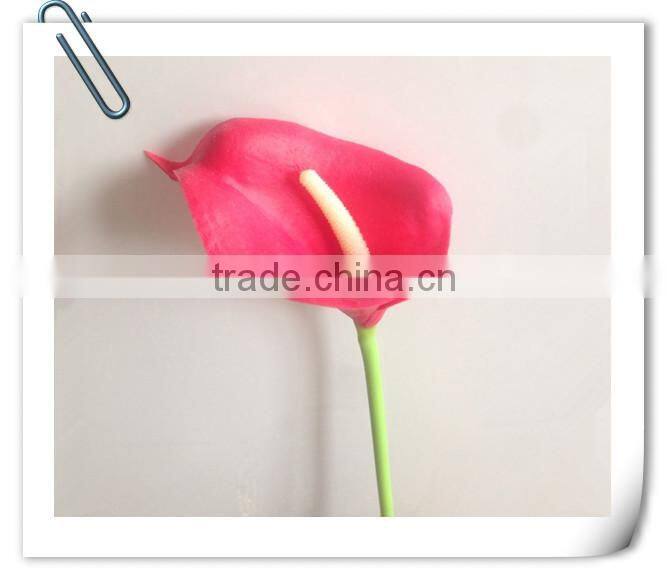 Low price wholesale PU material light green real touch callas flower