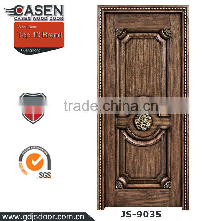 single swing walnut main door wood carving design