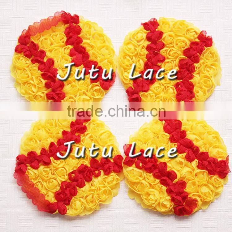 Shabby rosette trim basketball , football/rugby, soccer ball, volleyball, softball flower accessories