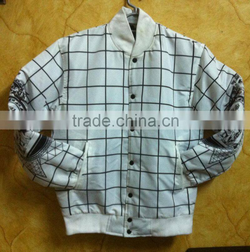 high quality varsity jacket with leather sleeve