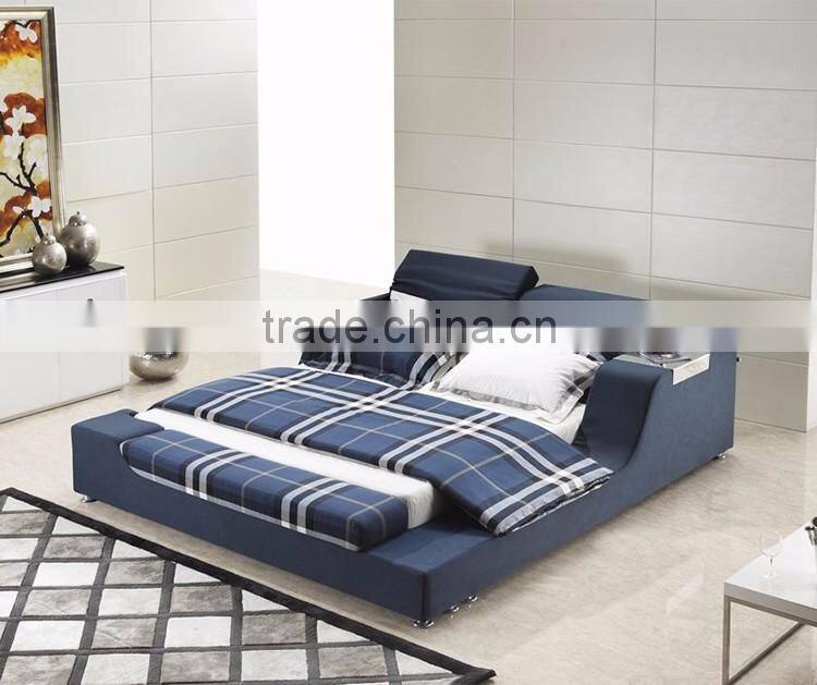 Customized Modern European Style Purple Leather Commercial Hotel Bed