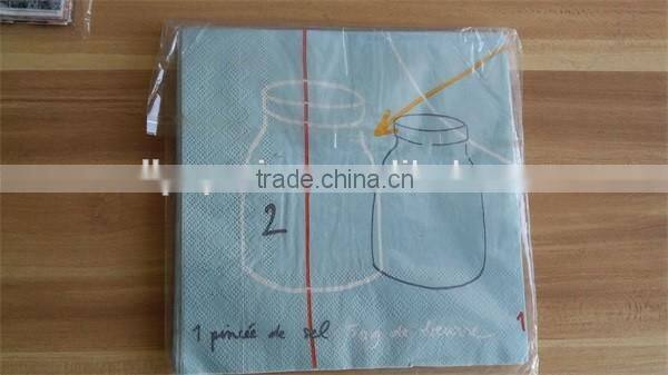 33*33cm 25*25cm 18gsm 1/4 fold decorative paper napkins