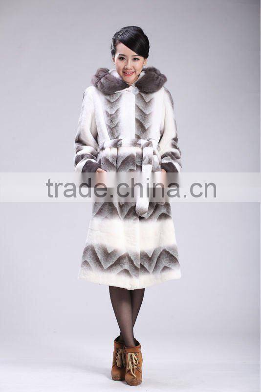 prited beautiful rex fur coat
