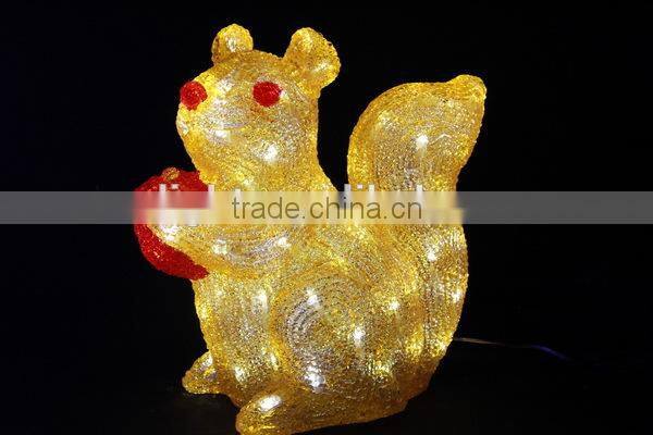 2015 new design christmas decoration/cheap Decoration 3 D LED christmas acrylic squirrel motif light
