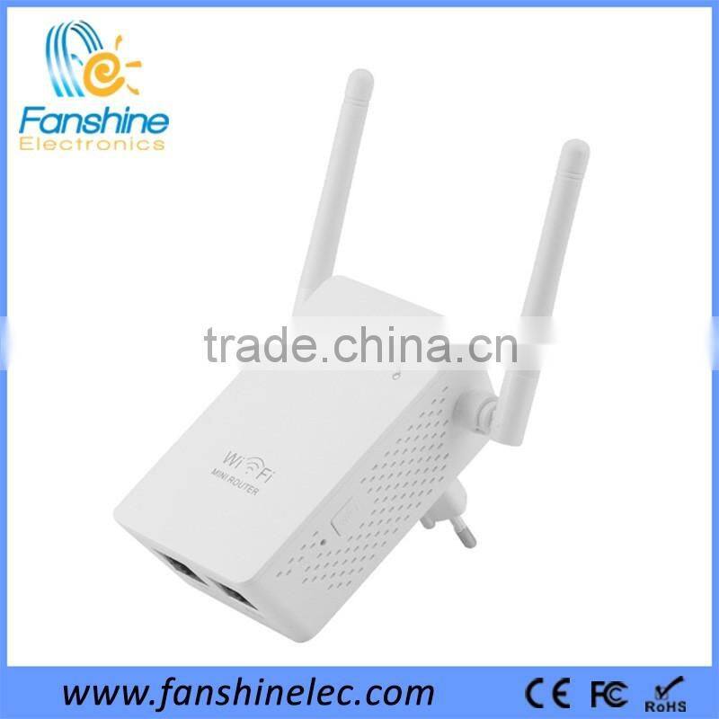 Fanshine Outdoor Mini Wireless Range Extender Wifi Repeater with Double Antenan