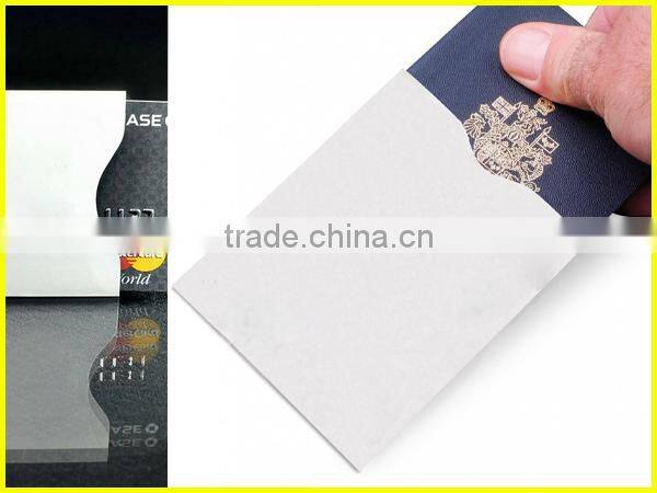 Customize Easy To Slide Contactless Card and Passort RFID Blocking Sleeves