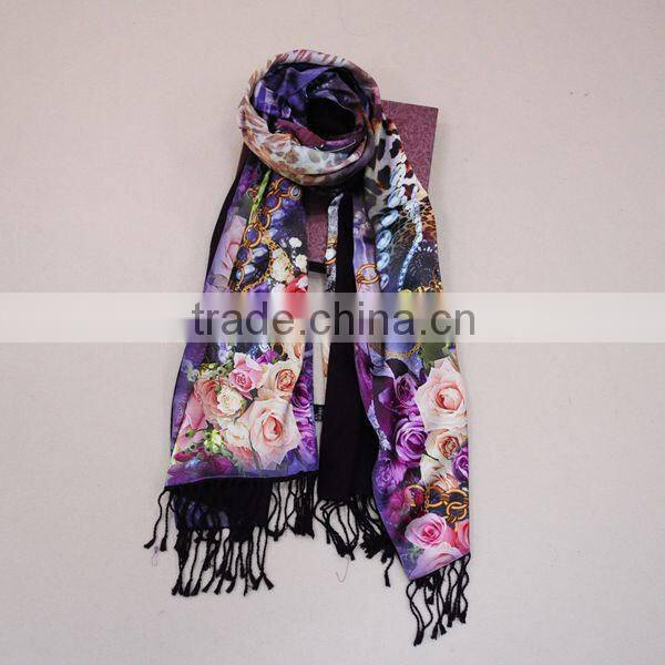 lady's 100% silk double-layer shawl