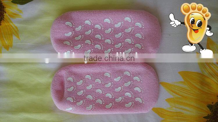 colorful cotton spa gel socks for foot care, crack foot treatment gel socks