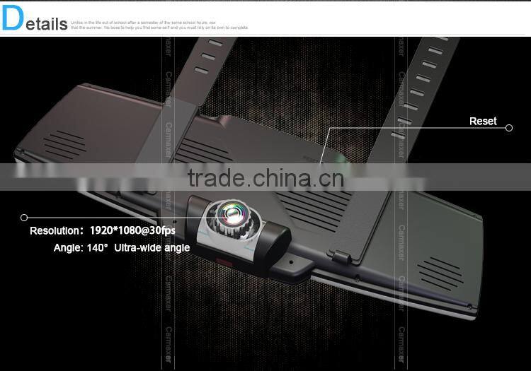 5.0" Capacitive Screen Android4.4 1080P rearview mirror car gps with dvr with gps wifi fm bluetooth