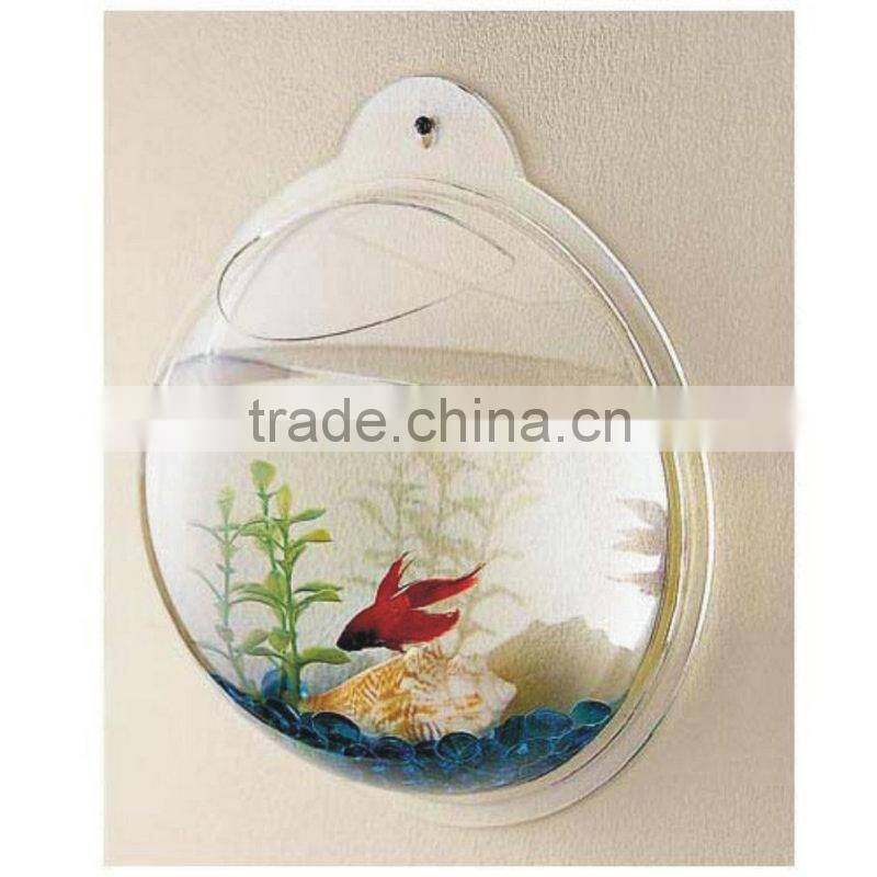 2015 hot sale funny Acrylic fiber fish aquarium tank with Poster Pasted on Back Board