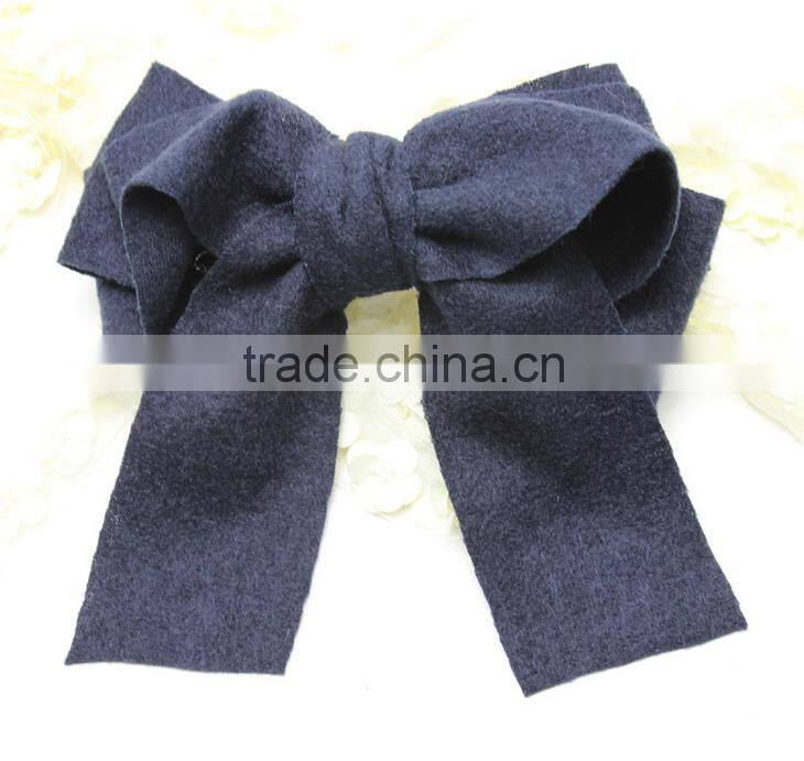 Fashion New Fall Wool Bow Clip,Large Wool hair bows