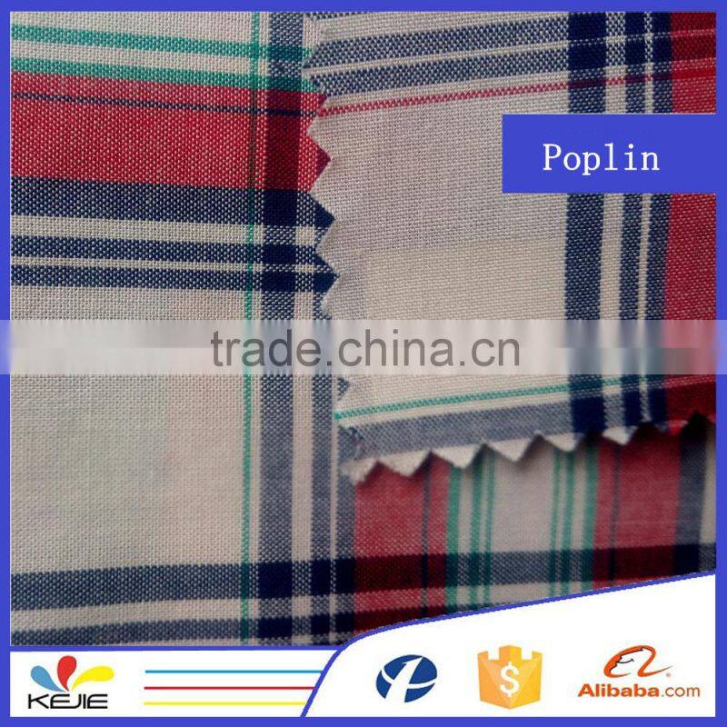 cotton poplin 32*32 100*80 57/58 yarn dyed shirt fabric