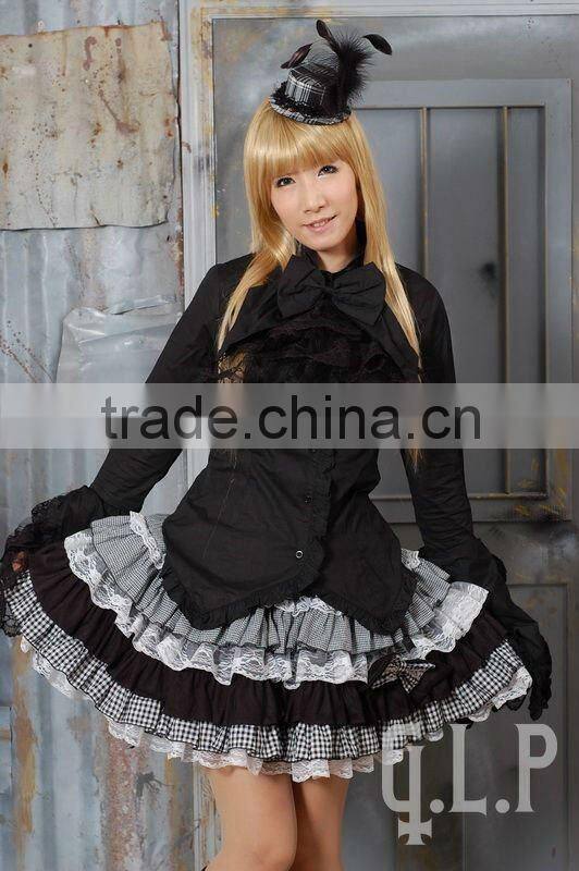 Cotton White Lace Short sleeve Cotton Lolita Blouse 81033