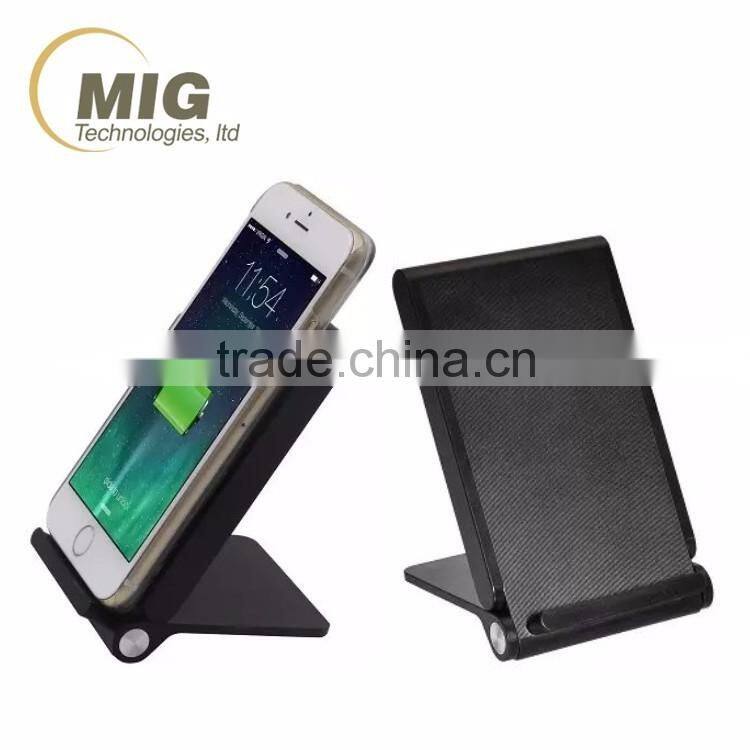 High Quality Fast QI Wireless Charger Pad Charger Dock with 3 Coils Foldable Stand for All Smart Phones