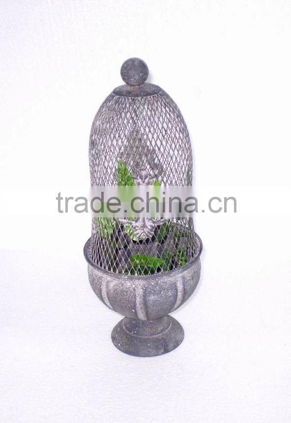 KS4198F-metal wire cage plant holder