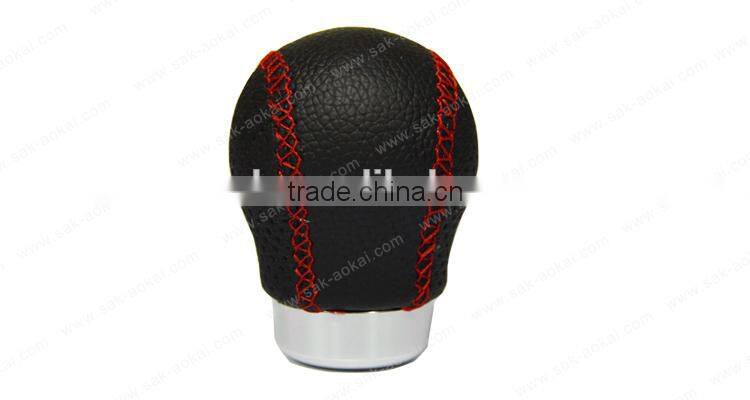 Manual Leather Shift Lever Knob Green Stitch Universal