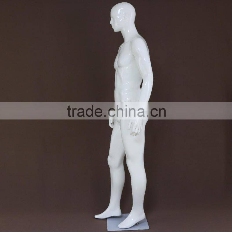 Window display sitting cool Full body muscel men frock mannequin male