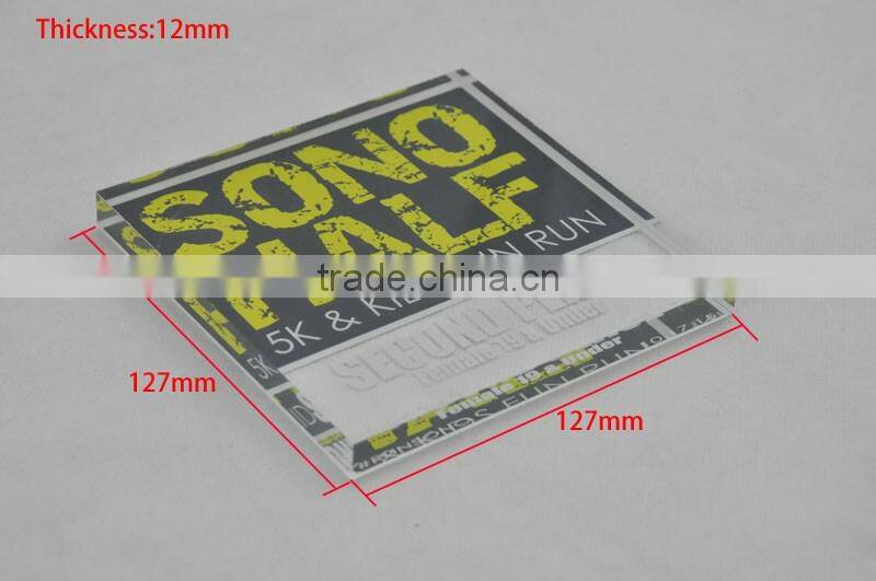 The First Place Honour Acrylic Award Plaque Back Printing