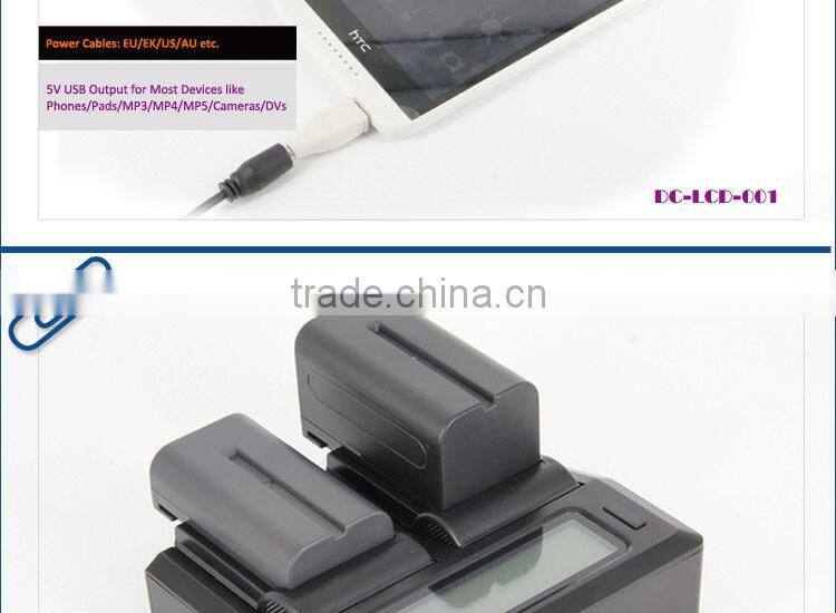 High quality fast double charger for Canon LP-E6 LP-E8 LP-E12 EN-EL14 EN-EL15 battery