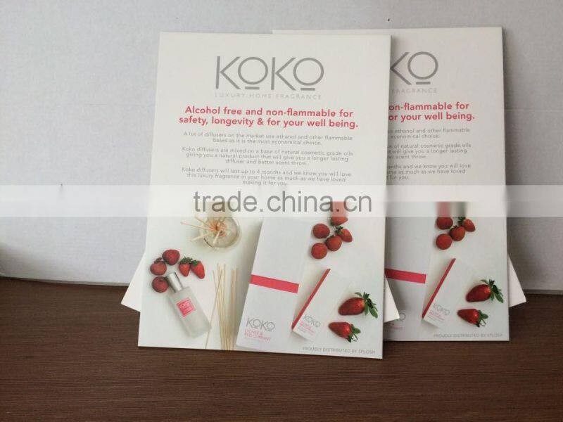 hard paperboard cards for perfume table stand card
