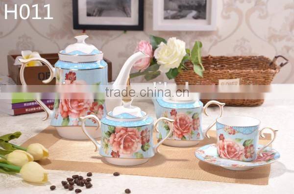 europe styple 200ml bone china cup & saucer flower with gold-rim cup with saucer