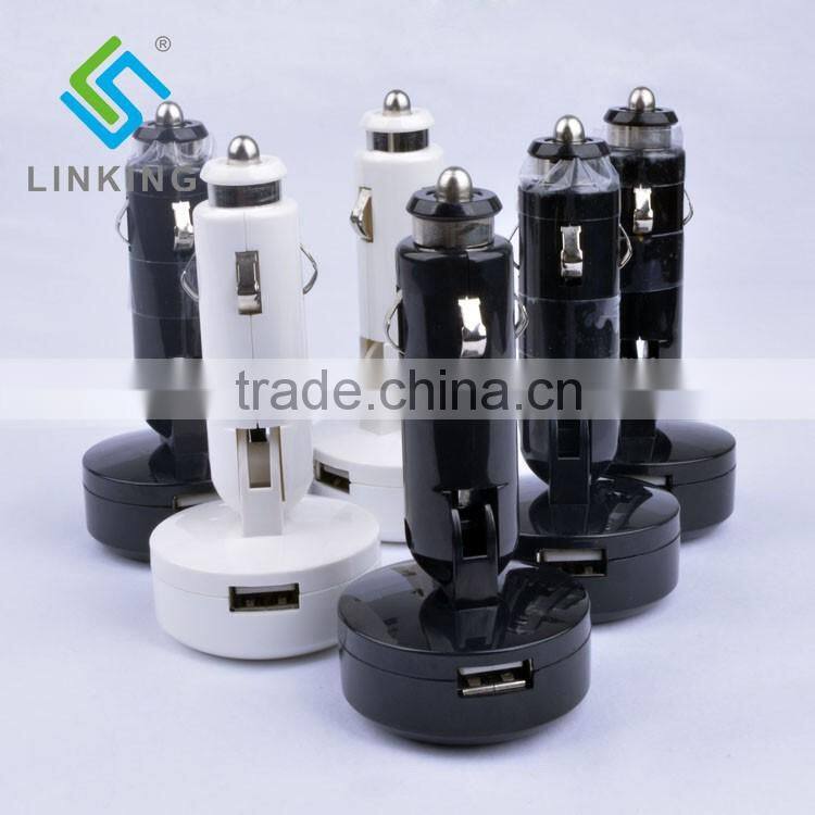 White Red USB Car Charger With 2 USB Ports 5V4.8A For Wholesale