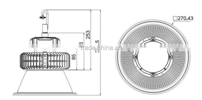 Lumileds Meanwell Driver Industrial Lighting 100W LED High Bay Light