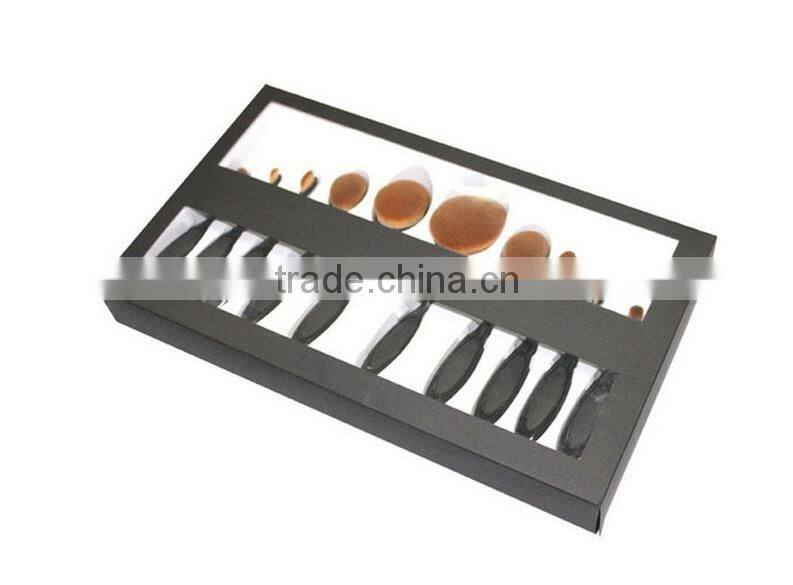 10 PCS Oval Makeup Brushes Set Synthetic Hair Professional / Full Coverage Plastic Face / Eye / Lip MAKE-UP FOR YOU 10 PCS O