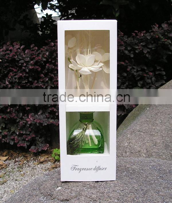 Silk ribbon hot sale 50ml luxury lavender scent reed diffuser for home decoration