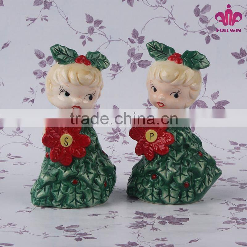 little girl shaped salt and pepper shakers spice bottle shaker