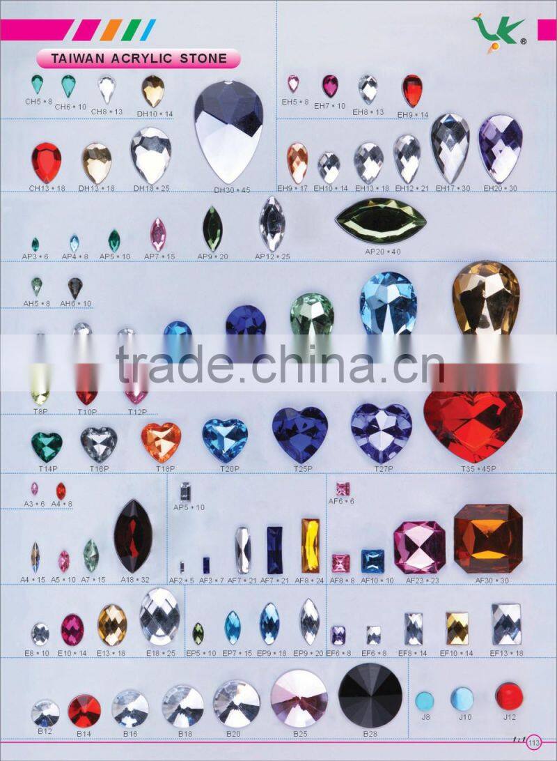 20mm Sew On Loose Acrylic Heart Flat Back Gems Beads