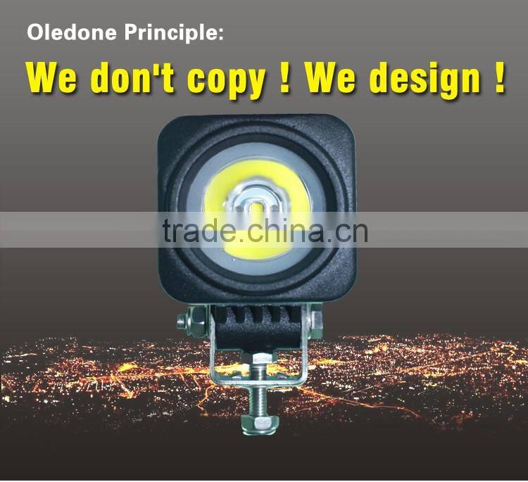 ISO9001 certificated factory direct offer Oledone hot IP68 2.2" 10W Square dirtbike LED working light