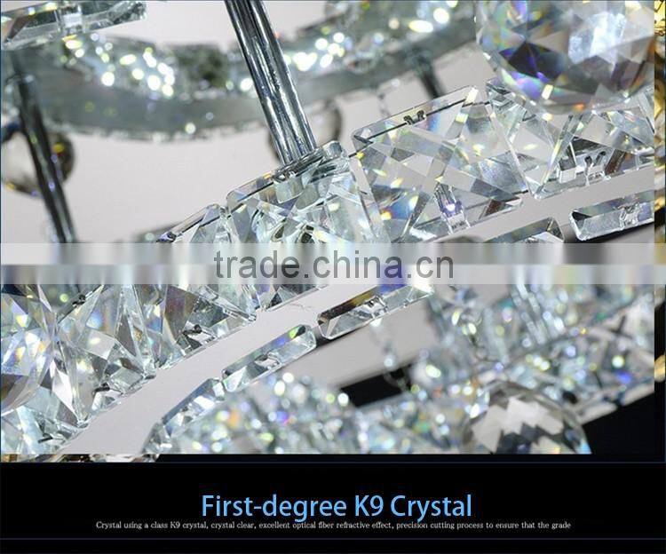 JEVEYA Lighting Modern Stainless Steel Chandelier 5730SMD K9 Crystal Ceiling Light