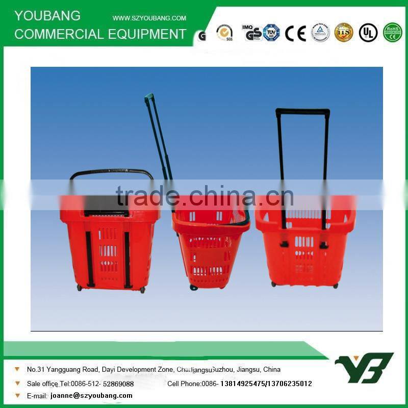 plastic basket with wheels