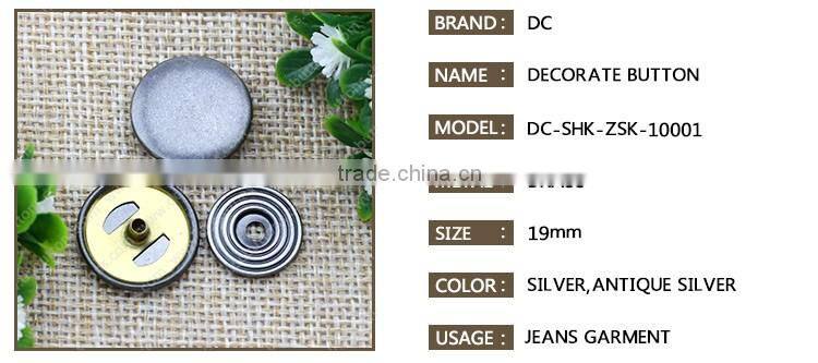Fashion custom metal button sanps for leather